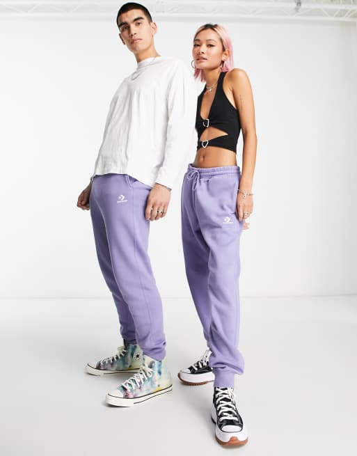 Converse unisex star chevron fleece sweatpants in lilac | ASOS | Sportshorts