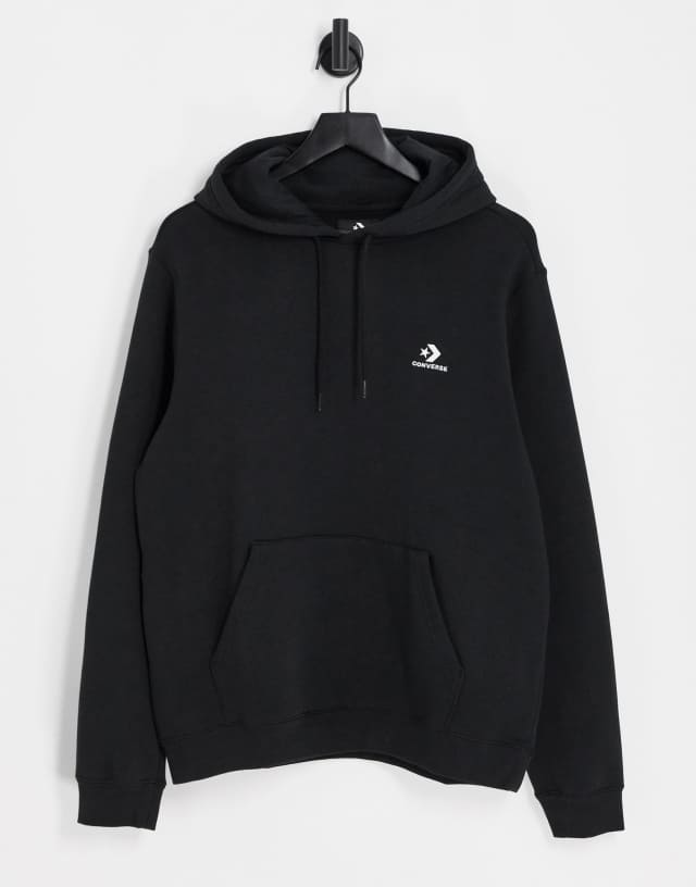 Converse unisex star chevron logo hoodie in black