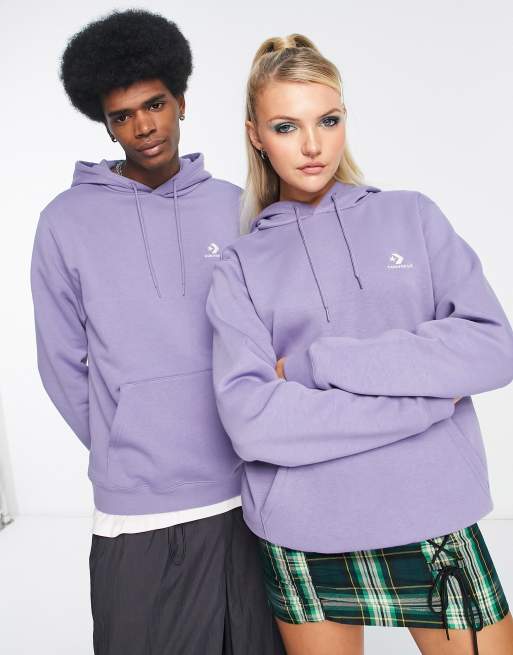 sne En trofast Mainstream Converse unisex star chevron logo hoodie in lilac | ASOS