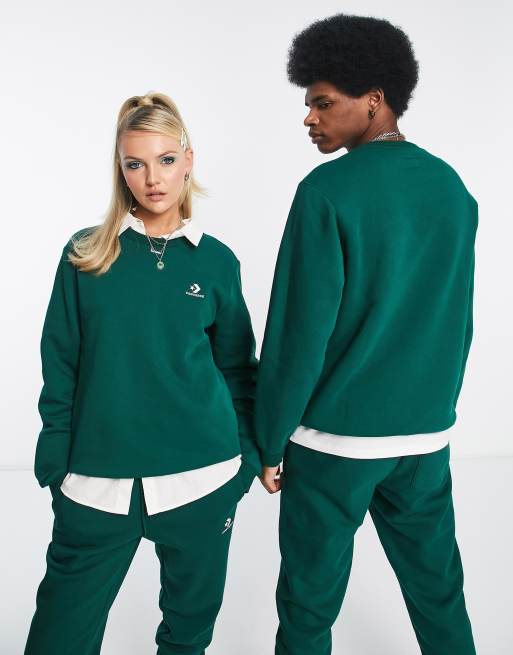 Converse unisex star chevron sweatshirt in dark green | ASOS