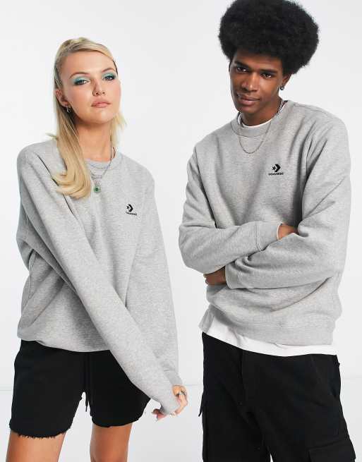 Converse unisex star chevron sweatshirt in gray ASOS