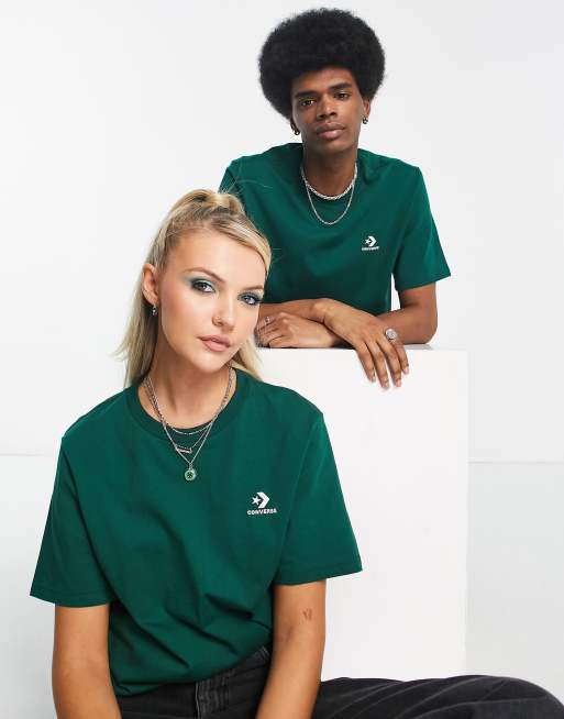 Converse unisex star chevron t shirt in dark green