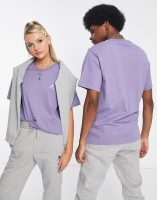 Converse unisex star chevron t-shirt in slate lilac
