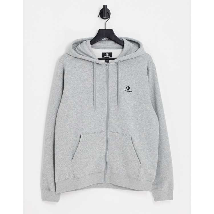 Converse unisex star chevron zip up hoodie in gray ASOS