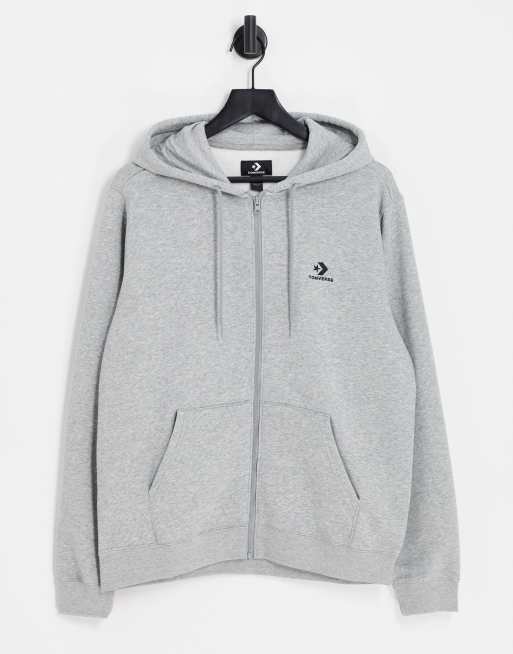 Converse unisex star chevron zip up hoodie in gray