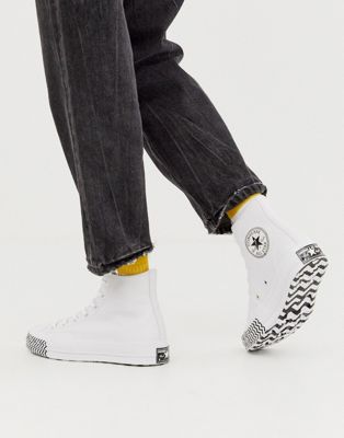 Converse white Chuck 70 Hi leather voltage sneakers | ASOS