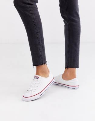 white all star dainty canvas trainers