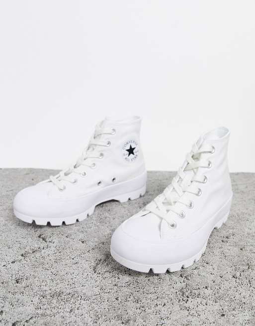 White converse on sale thick sole