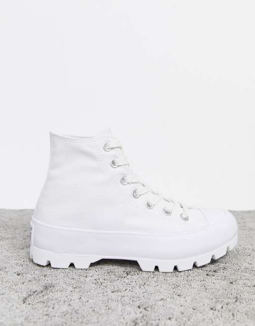 Converse white shop thick sole