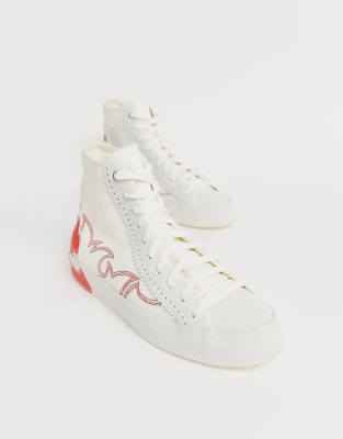 converse black western sasha hi trainers
