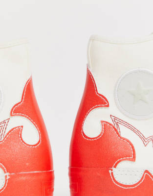 converse white western sasha hi sneakers