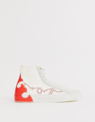 converse black western sasha hi trainers
