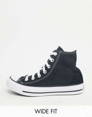 Converse Wide Fit Chuck Taylor All Star Hi black trainers | ASOS