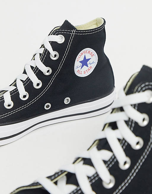Converse Wide Fit Chuck Taylor All Star Hi black trainers | ASOS