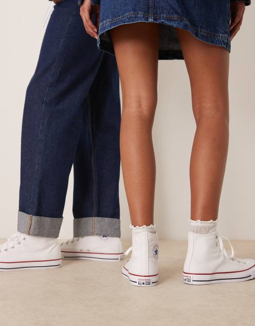 Converse Wide Fit – Chuck Taylor All Star – Vita sneakers med höga skaft och bred passform, 4 av 5