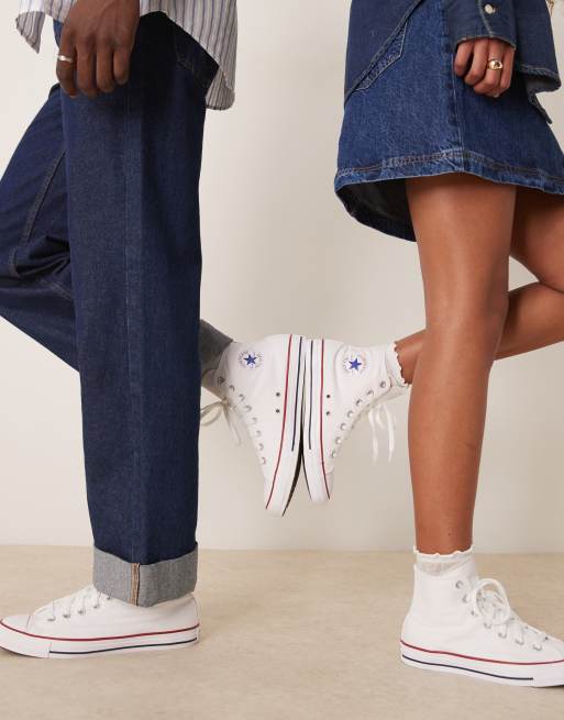 Converse Wide Fit – Chuck Taylor All Star – Vita sneakers med höga skaft och bred passform, 5 av 5