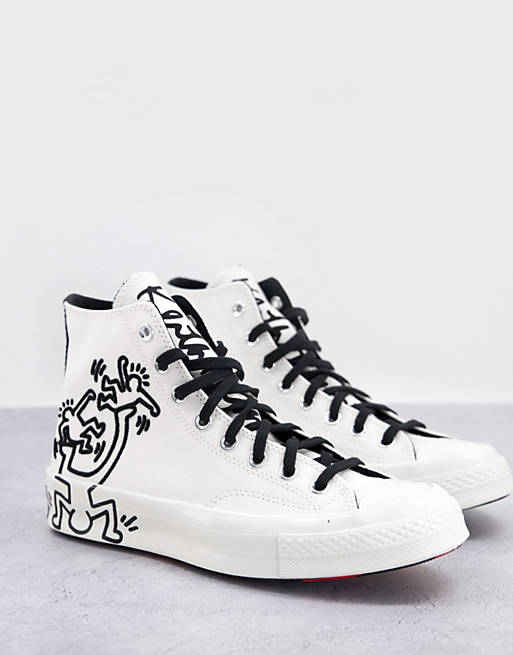 Converse X Keith Haring Chuck 70 Hi trainers in egret