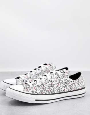Converse X Keith Haring Chuck Taylor All Star Ox Sneakers In White In White