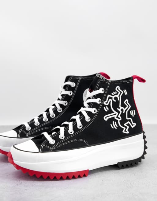 Converse X Keith Haring - Run Star Hike Hi - Sorte sneakers
