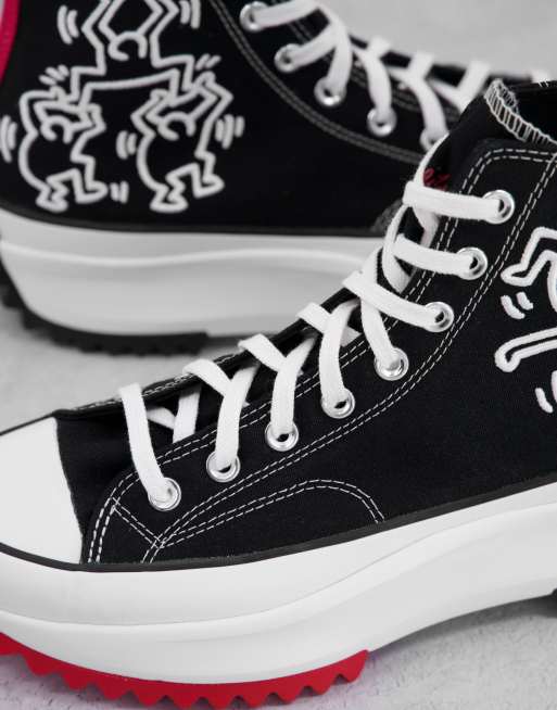 Converse X Keith Haring Run Star Hike Hi trainers in black