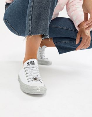 Converse X Miley Cyrus - Chuck Taylor All Star - Sneakers basse bianche e  argento glitter | ASOS