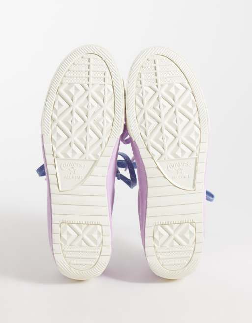 Converse - Zapatillas Chuck Taylor Lo con doble cordón en violeta, 2 de 5