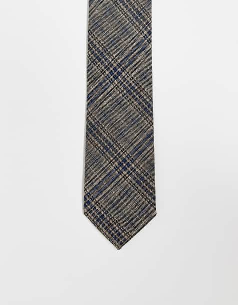 Corbata a cuadros marrones y azules de ASOS DESIGN - view 1