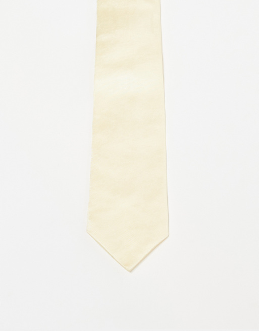 Corbata amarillo limón de satén de Six Stories