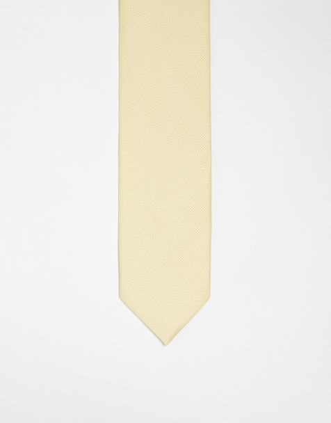 Corbata amarillo pastel estrecha de ASOS DESIGN - view 1
