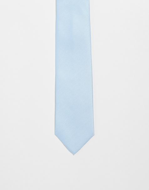 Corbata azul claro de tejido texturizado de ASOS DESIGN - view 1
