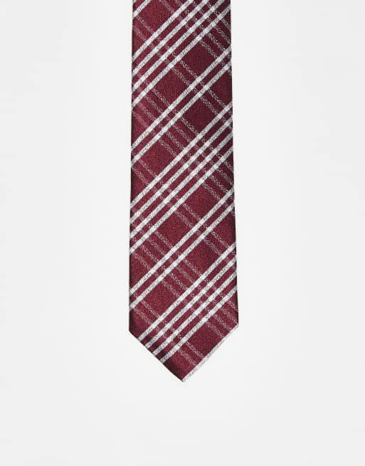 Corbata burdeos a cuadros blancos de Harry Brown
