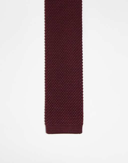 Corbata burdeos de punto de French Connection