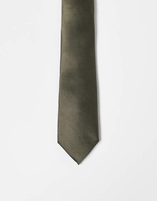 Corbata caqui de ASOS DESIGN