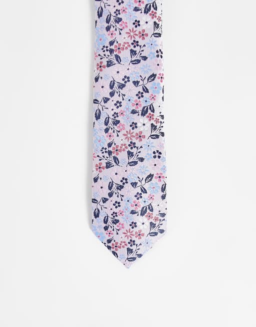 Corbata estrecha de flores multicolor de ASOS DESIGN