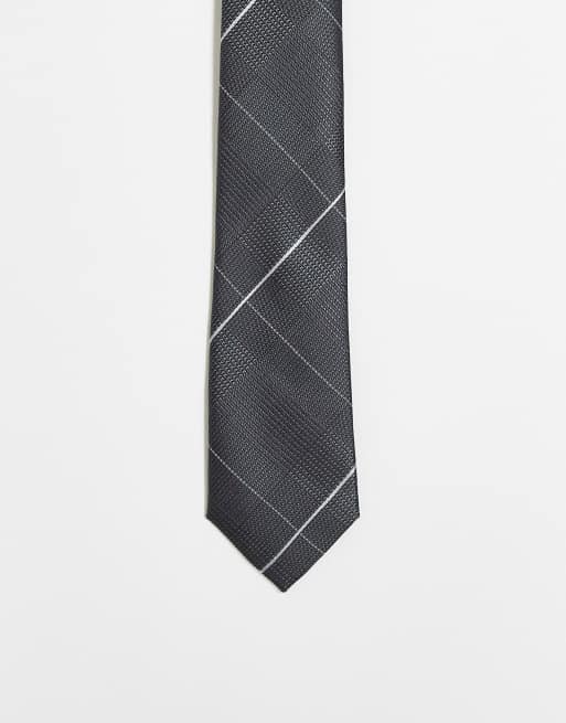 Corbata gris a cuadros grandes de Harry Brown