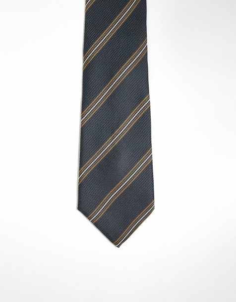 Corbata gris a rayas anchas de ASOS DESIGN - view 1
