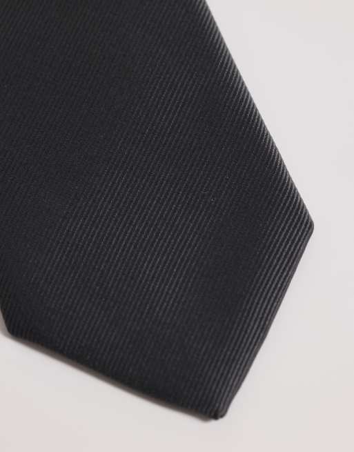 Corbata gris carbón de satén texturizado de ASOS DESIGN, 2 de 3