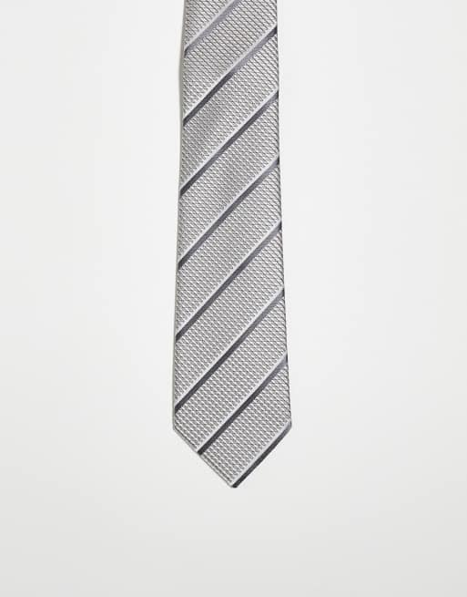 Corbata gris y negra a rayas de Kaiia