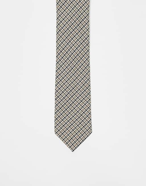 Corbata marrón a cuadros Heritage de ASOS DESIGN