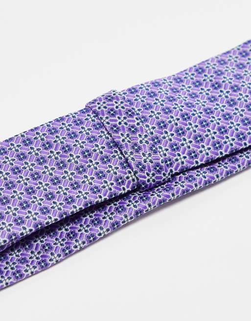 Corbata morada con estampado de florecitas de ASOS DESIGN, 4 de 4