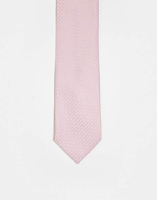 Corbata rosa con acabado texturizado de ASOS DESIGN