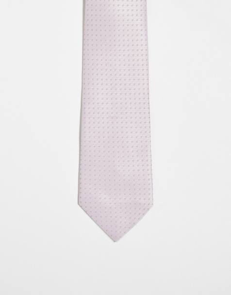 Corbata rosa con diseño de lunares de satén de ASOS DESIGN - view 1