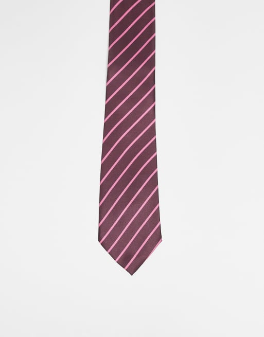 Corbata rosa multicolor a rayas de ASOS DESIGN