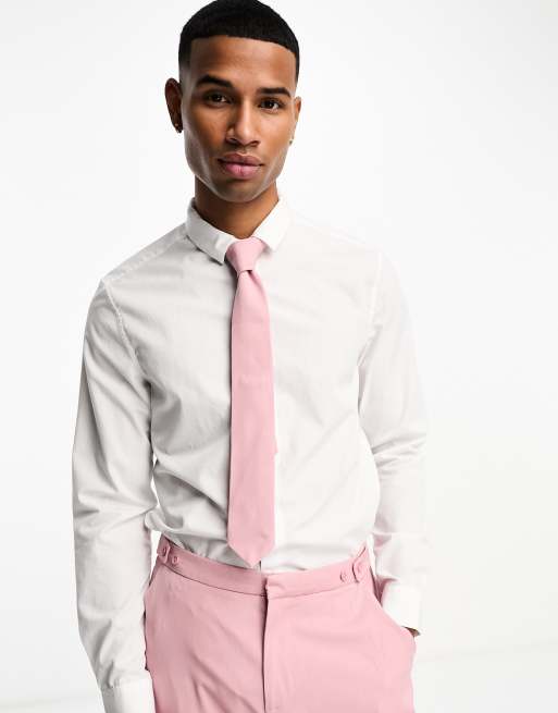 Corbata rosa salmón estrecha de Labelrail x Stan & Tom