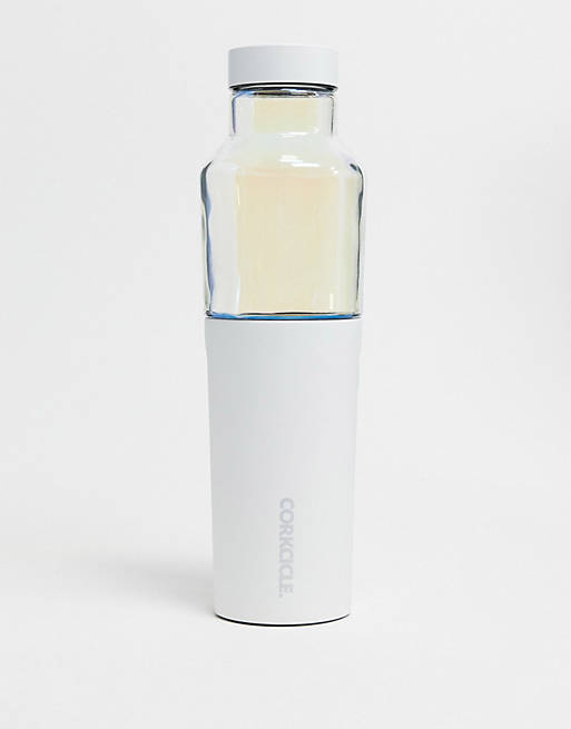 asos.com | Corkcicle hybrid and clear glass 600ml water bottle in white