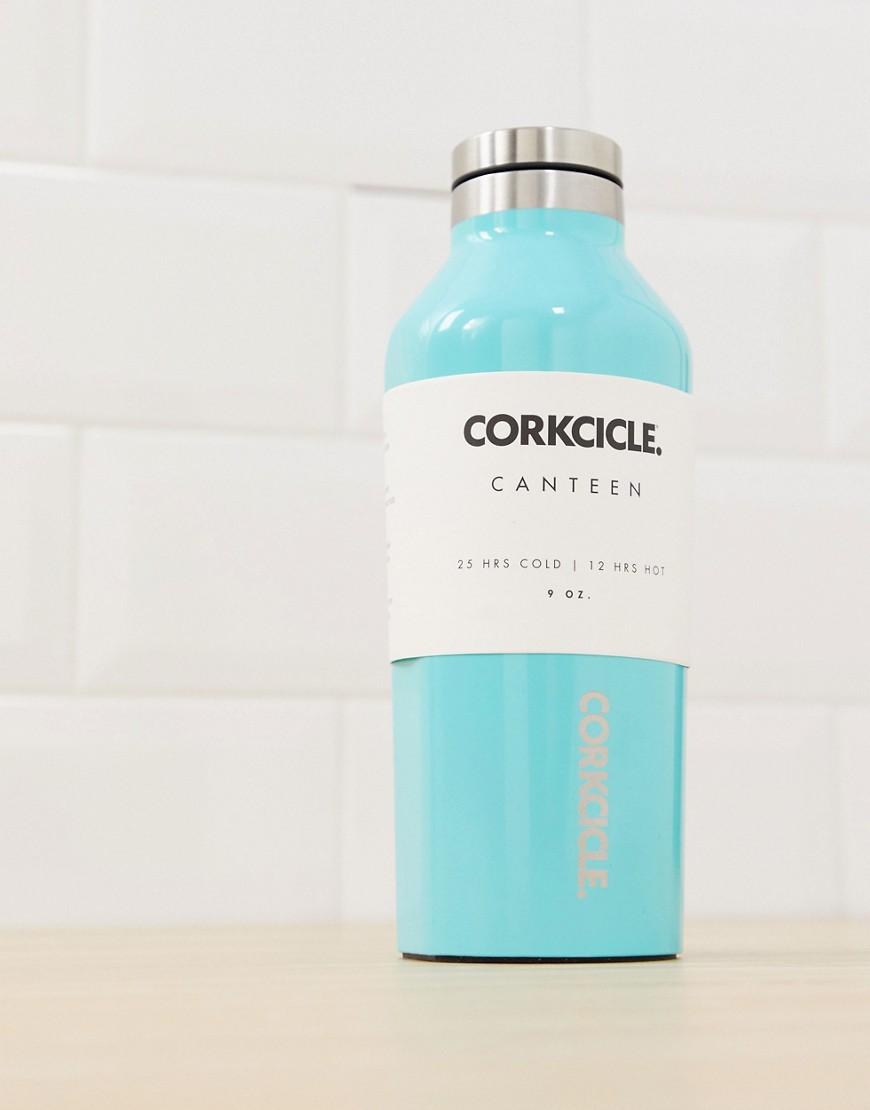 Corkcicle - Turkis blank 270ml vandflaske-Blå