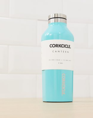 Corkcicle turquoise gloss 270ml water bottle-Blue