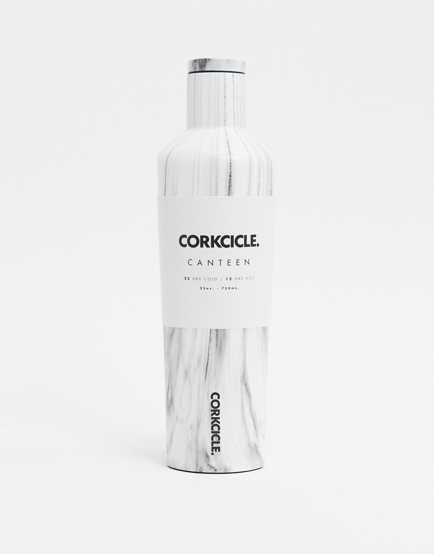 Corkcicle white marble snowdrift 750ml water bottle-Multi