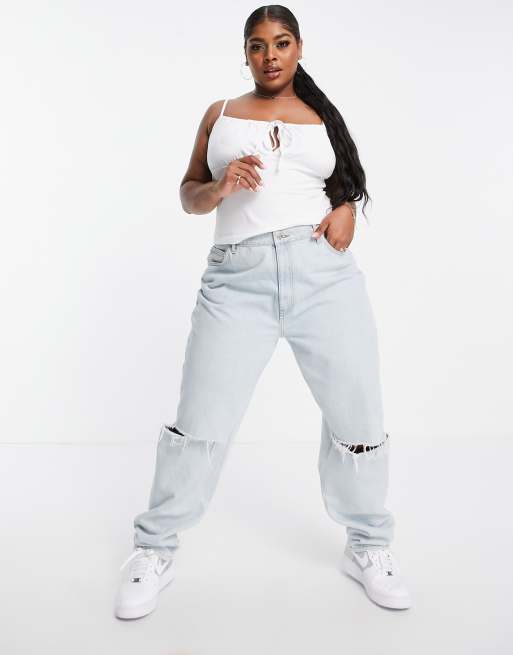 Corsé blanco de tirantes con costura en el busto de ASOS DESIGN Curve, 2 de 4