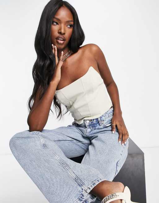 Corsé color piedra efecto natural con costuras de ASOS DESIGN